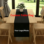 nappe rectangulaire table runner noir tissu lisse polyester rustique décoration intérieure fêtes