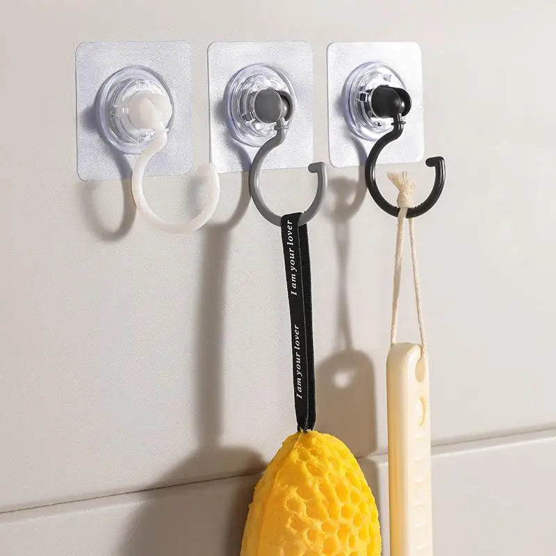 crochet rotatif adhésif mur blanc noir simple moderne pratique