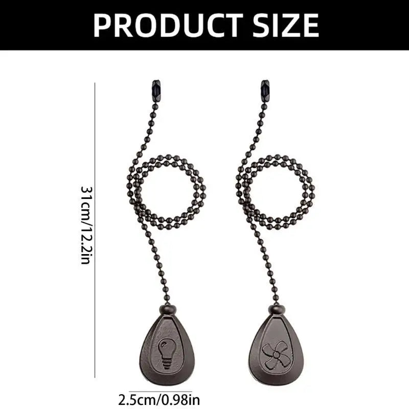 chaîne traction ventilateur argent noir gravure ampoule moderne pull chain finition boutons