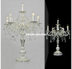 lampe poser or argent ornements baroques cristal led classique baroque