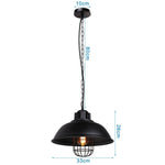Suspension lumineuse industrielle vintage noir cuivre ampoule chaînes métal fini mat