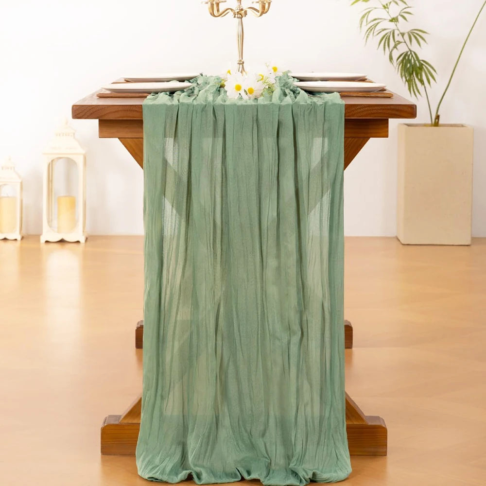 serviette table moderne plissée noir vert foncé polyester maison 90x180cm 90x300cm