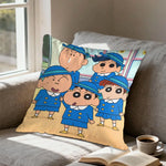 housse coussin carrée décorative dessin animé shin chan blanc lit salon maison