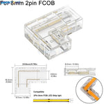 connecteur angle droit bande led cob transparent 5mm 8mm 10mm 2pin 3pin 4pin
