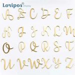 lettres alphabet bois doré classique cursive décoration murale nom porte maison