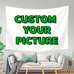 tapisserie murale moderne personnalisable blanc vert rose lettres relief CUSTOM YOUR PICTURE
