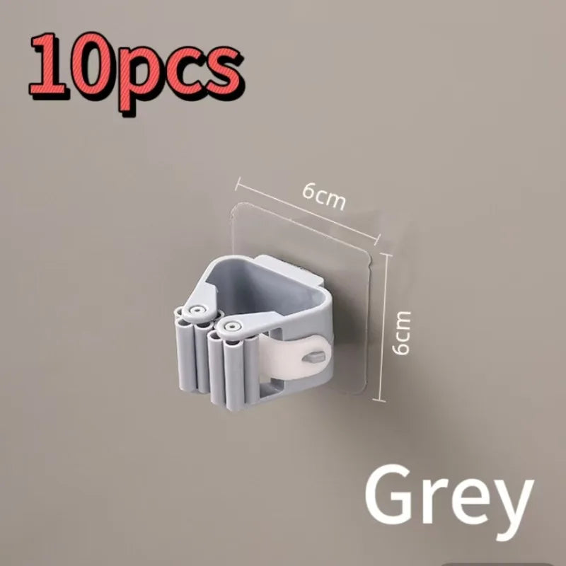 porte balai adhésif multifonctionnel blanc gris moderne support mur