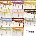 ruban décoratif brodé pendantes classique élégant rouge violet rose bleu vert clair polyesterUsageId omitUsageId