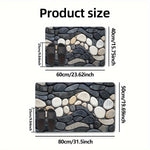 tapis salle bain galets animaux gris moderne antidérapant machine lavable adhésif blanc