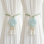 ruban rideaux fleur blanche adhésif élégant blanc rose bleu vert