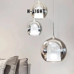suspension lumineuse moderne pendentif alliage argenté doré blanc câbles suspendus minimaliste