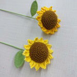 bouquet fleurs artificielles jaune marron vert crochetées décoration intérieure maison anniversaire mariage