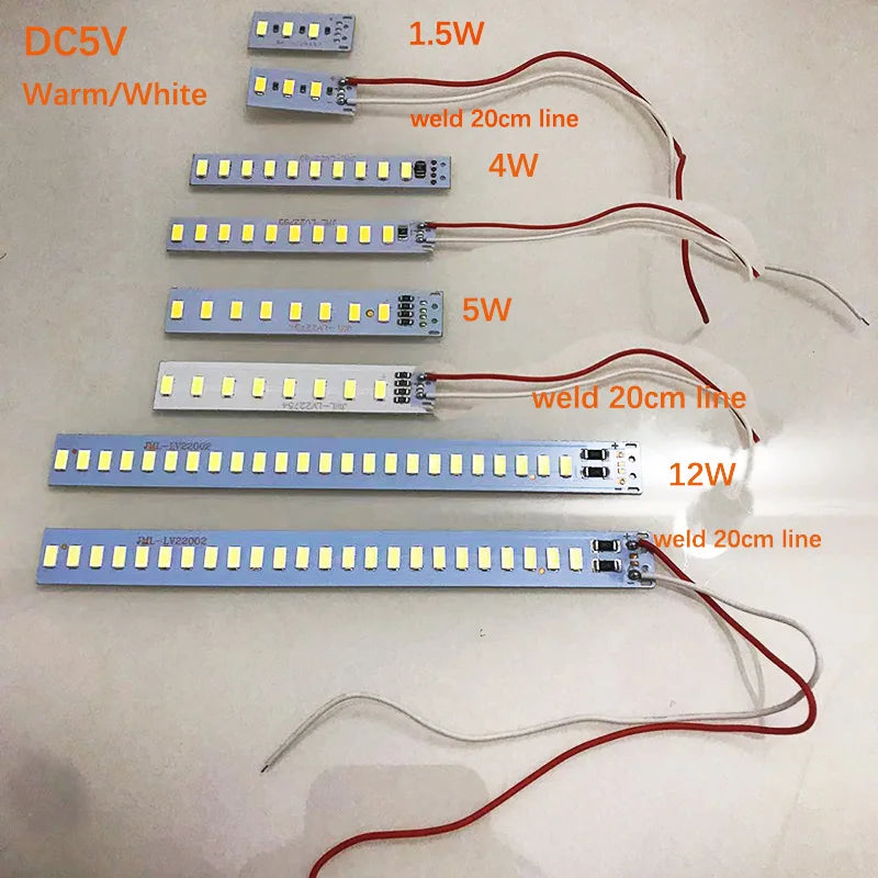 bande led 5v blanc blanc chaud diodes modernes 12w 5w 4w sans filaire 20cm