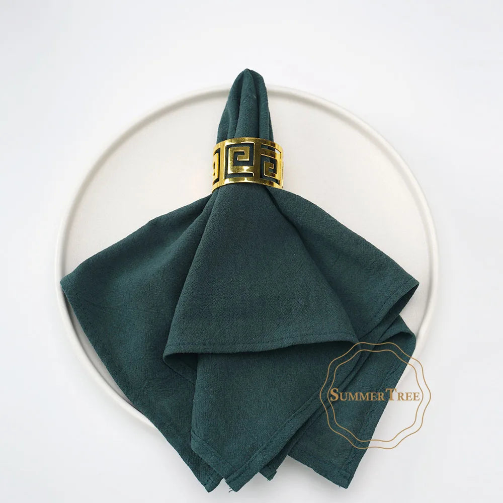 serviettes coton orange rose gris beige table classique réutilisables festive fourchette couteau