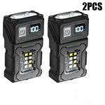 lampe torche led rechargeable port usb aimant noir résistante chocs banque alimentation lumiere intense