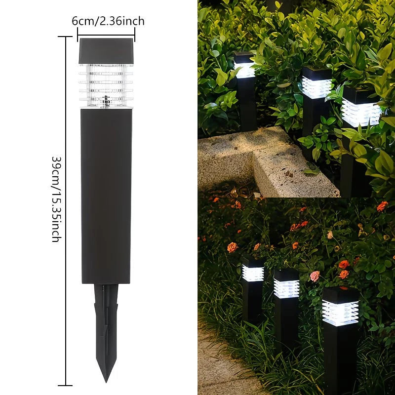 lampes solaires extérieures modernes noires rayures horizontales ip65 led tringle jardin villa parc