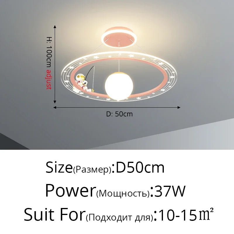 plafonnier moderne blanc rose étoiles concentrique télécommande lumière variable enfants chambre