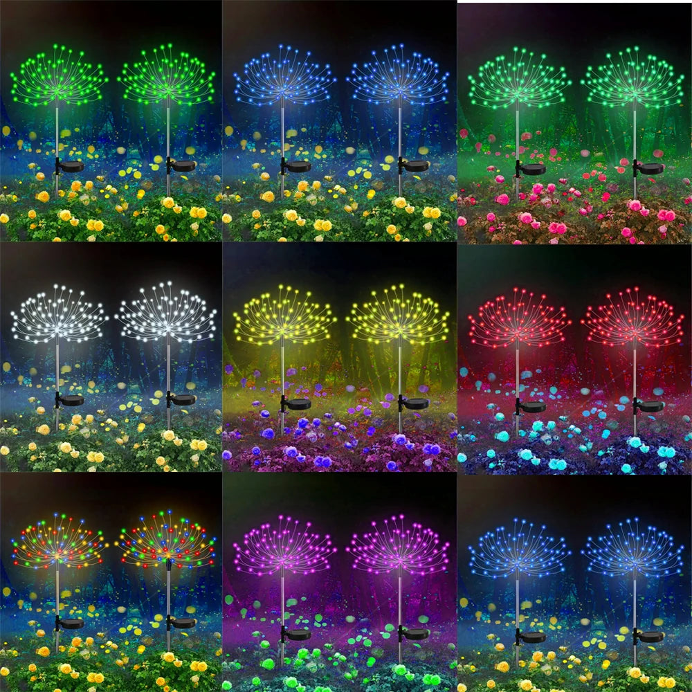 lampe solaire fleur décorative extérieur piquet jardin led coloré lumière fête jardin Noël extérieur