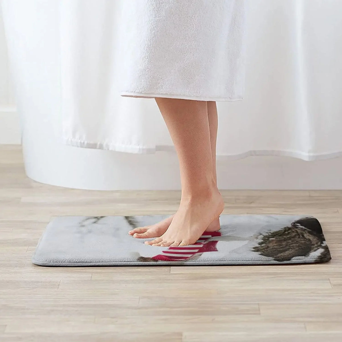 tapis porte personnalisable moderne imprimé chien hiver blanc imperméable anti bactéries