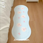 tapis rose clair lapins mignons moderne doux anti dérapant polyesterintérieur