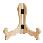présentoir support bois marron foncé texture naturelle moderne assiettes pliant cuisine décoration