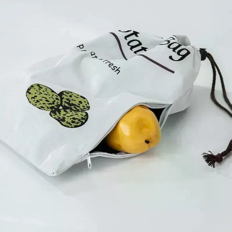 sac rangement pommes terre oignons blanc vert noir simple pratique cordelette