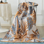 serviette bain coton fleur motif floral séchage rapide absorption eau oriental traditionnel vert beige