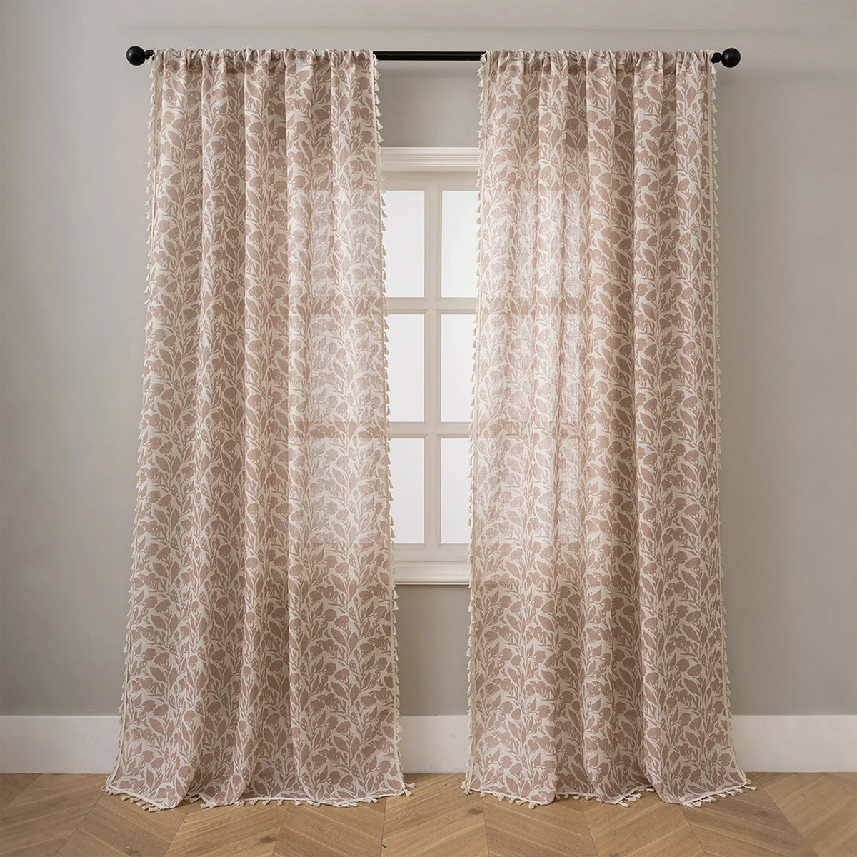 rideau fleuri transparent polyester moderne maison blanc vert bleu rose orange