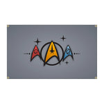 drapeau star trek logo moderne rouge blanc noir bleu doré vertmarine gris