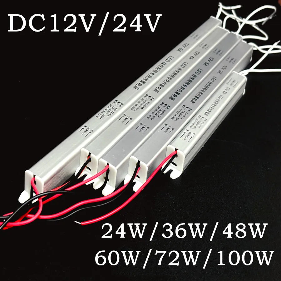 transformateur led ultrathin 12v 24v 24w 36w 48w 60w 72w 100w blanc moderne