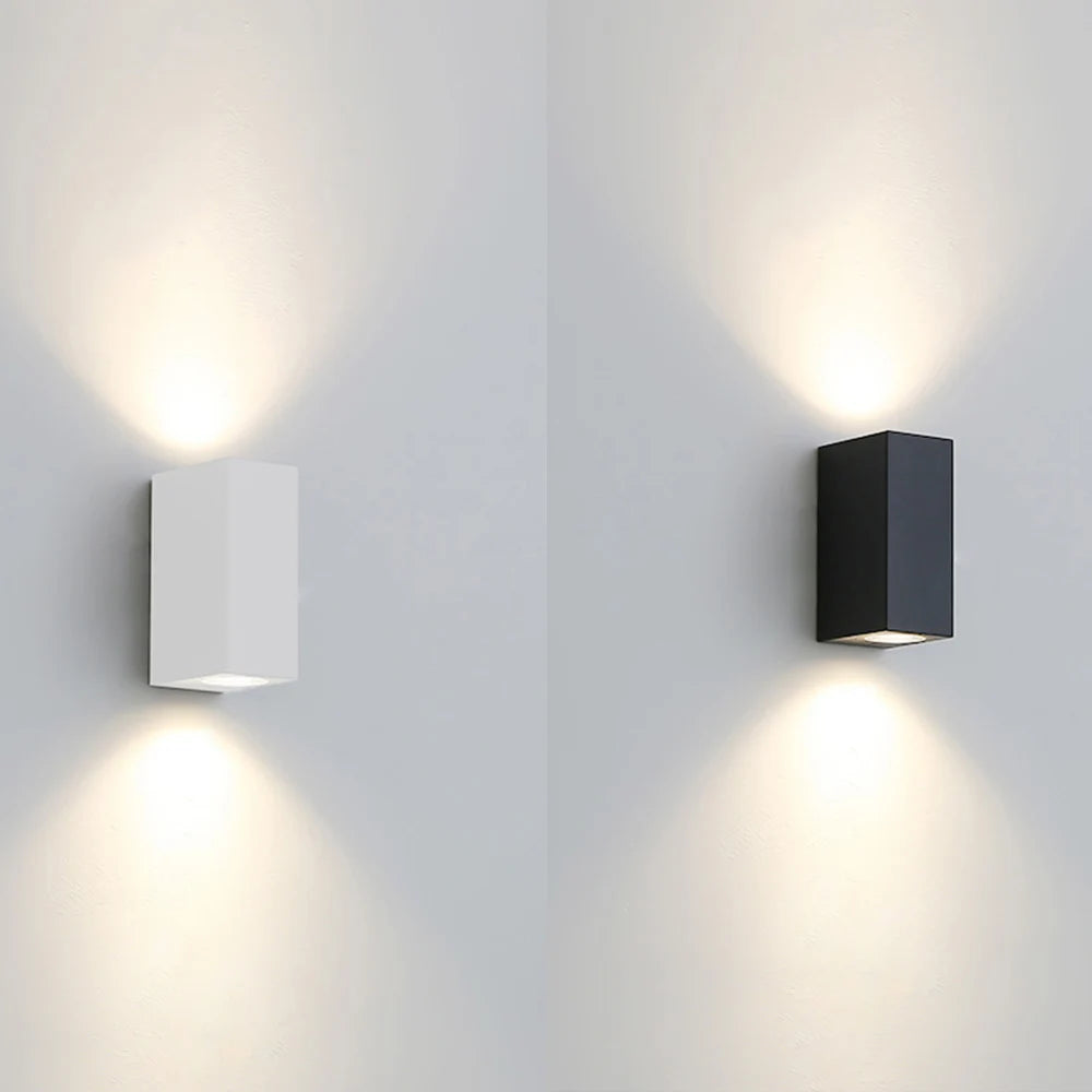 applique murale led moderne ip65 gu10 éclairage intérieur extérieur noir blanc