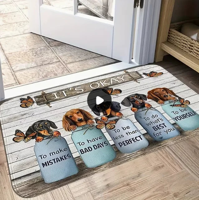 tapis sol moderne chiens dessin animé anti dérapant résistant décoloration 30x50cm 40x60cm 50x80cm