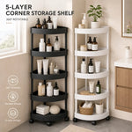 étagère d'angle rotative étages noir blanc moderne paniers osier rangement cuisine salle bain chambre