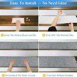 tapis d'escalier rayures horizontales gris moderne antidérapant polyester adhésif extérieur lavable 80cm