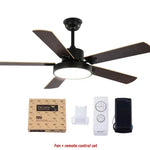 ventilateur lampe led blanc bois moderne télécommande 42 pouces minimalisteintérieur