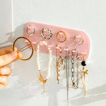 porte bijoux mural blanc moderne adhésif 12 crochets rangement plat lisse