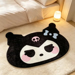 tapis mignon panda dessin animé noir blanc rose bleu clair anti dérapant polyester intérieur