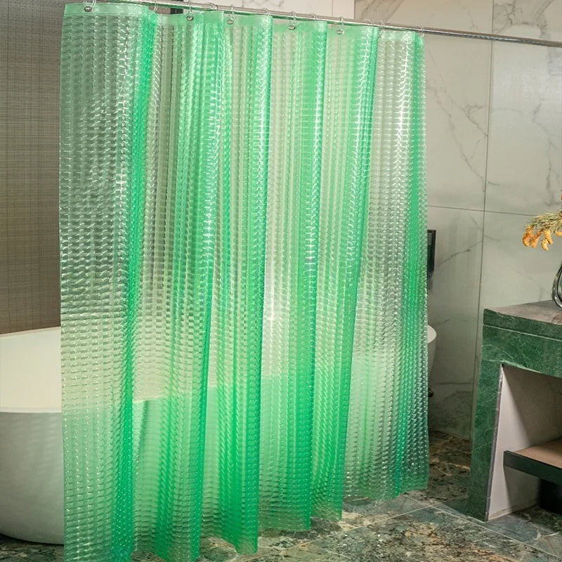 rideau douche vert translucide texture bulles moderne acier inoxydable 180cm 150cm 200cm