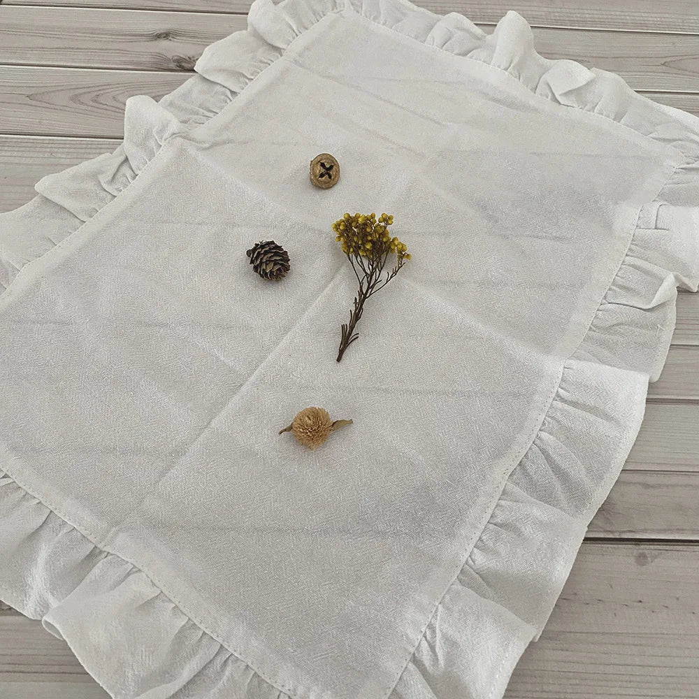 serviettes classiques orange vert gris bleu rose beige blanches franges doublure clips décoratifs