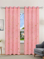 rideau transparent rose papillons dorés motif infini tissu polyester moderne décoration chambre salonhôtel