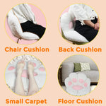 coussin chaise doux blanc rose pattes chat moelleux moderne sofa