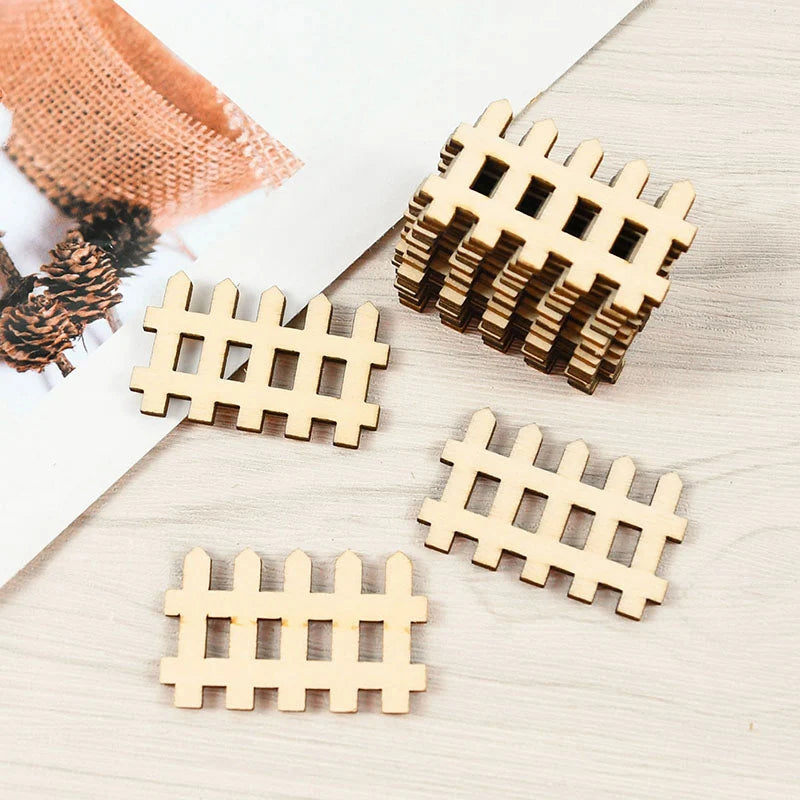 grille clôture miniature bois fée lattes horizontales deco artisanal garden party diy craft naturel