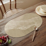 serviette table rectangulaire beige clair relief lignes blanches moderne cuisine décoration maison classique
