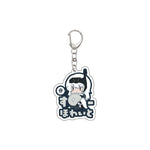 porte clés anime personnages stylisés noir blanc orange rose bleu vert cartoon mignon lettres