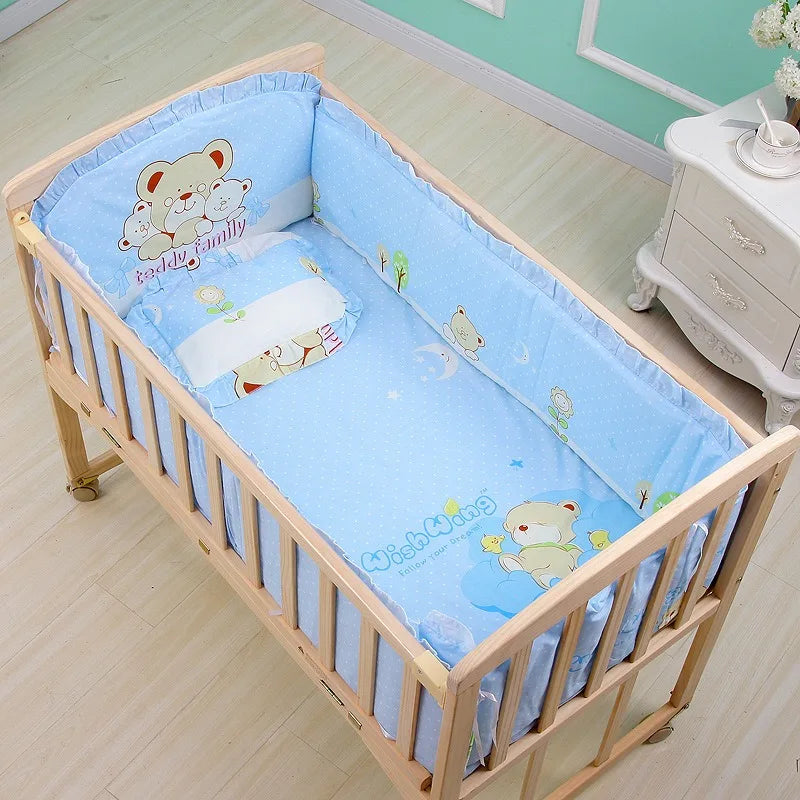 ensemble literie bébé animaux compagnie motifs doux coton polychrome protections matelas draps