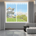 rideau fenêtre moustiquaire blanc maille fine transparente moderne ruban fixation