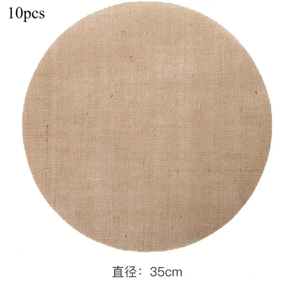 serviettes table toile jute beige rustique respectueuses l'environnement assiettes tasses théière decoration table