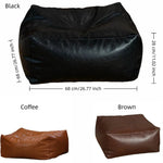 poufs marron noir crème cuir texturé coutures apparentes moderne décontracté bohème accueil