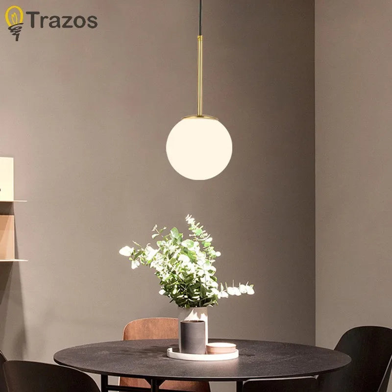 lustre moderne pendentif aluminium or éclairage chambre étude marche arrêt toucher