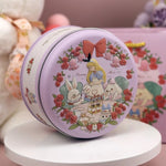 boîtes rondes métal dessin animé personnages mignons fruits animaux fleurs biscuits rose vert bleuclair